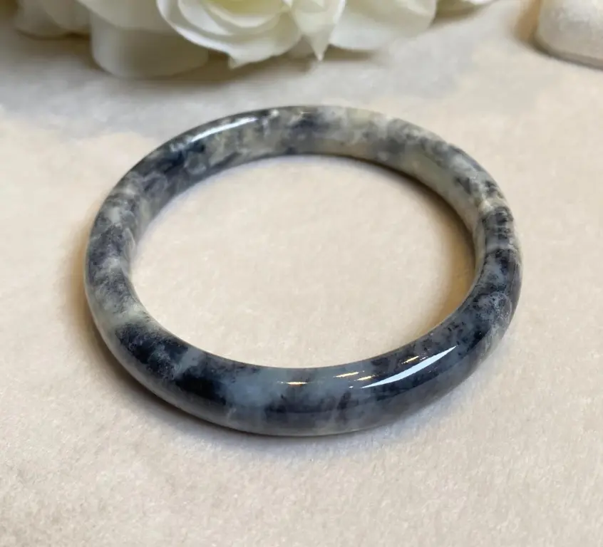 天然黑棕色玉手鐲 Natural Black Brown Jade Bangle Bracele